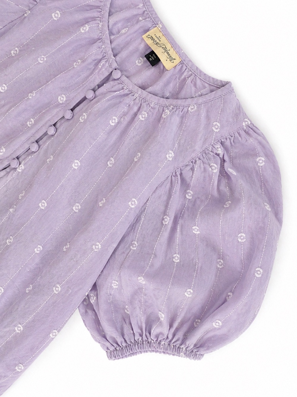 Universal Thread Blouse lavender dotted Swiss short puff sleeves size XL - Picture 5 of 9